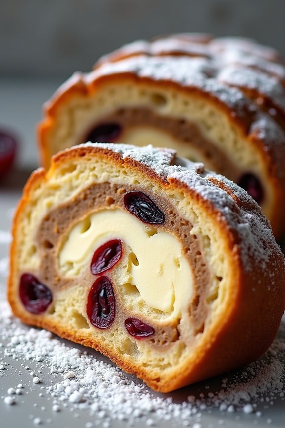 festive marzipan filled bread