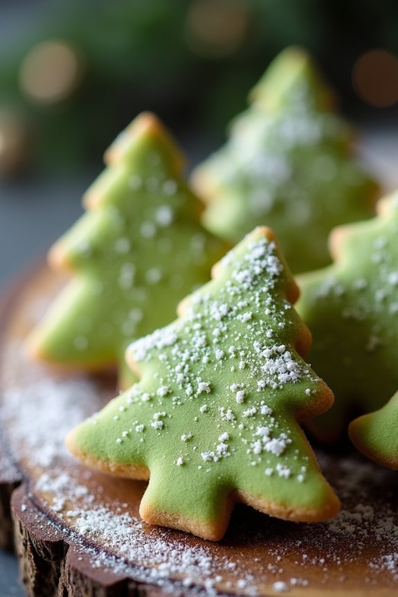festive matcha christmas cookies