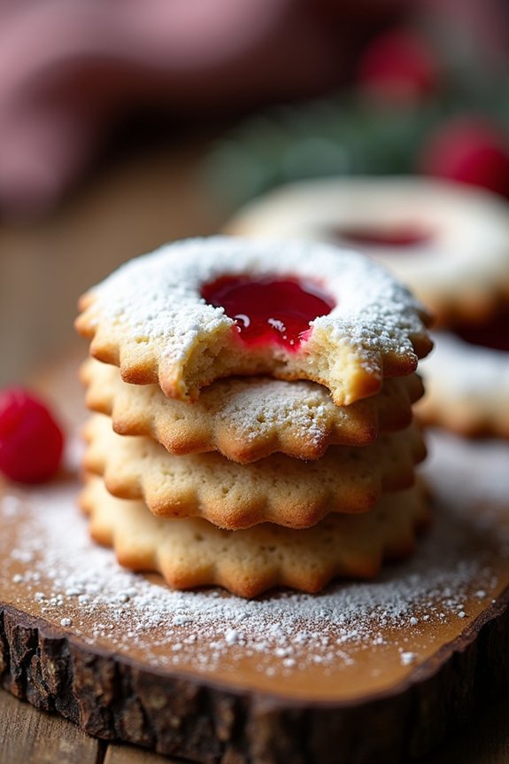 festive nutty jam cookies