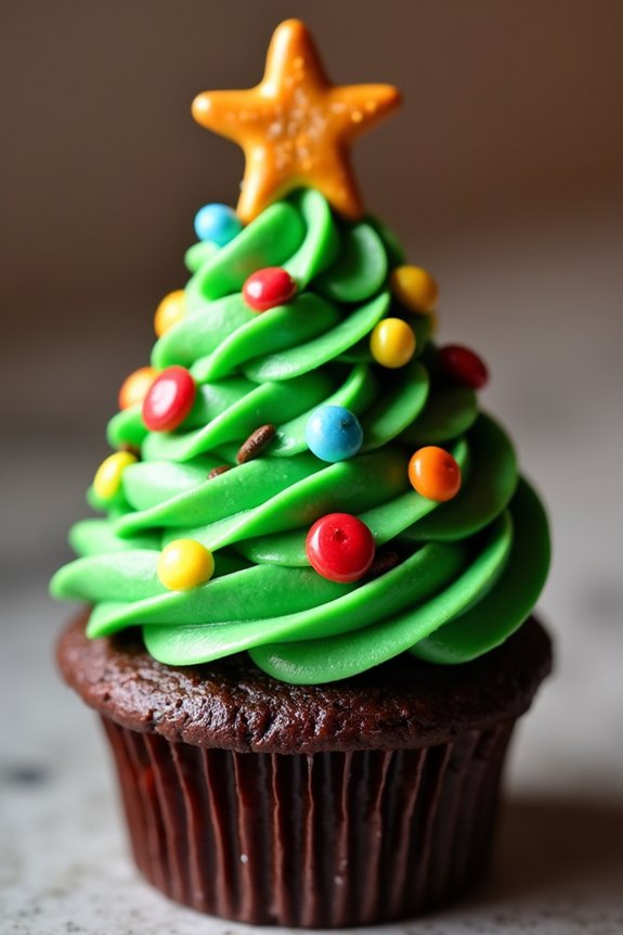 festive oreo tree cupcakes