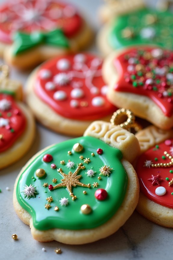 festive ornament sugar cookies