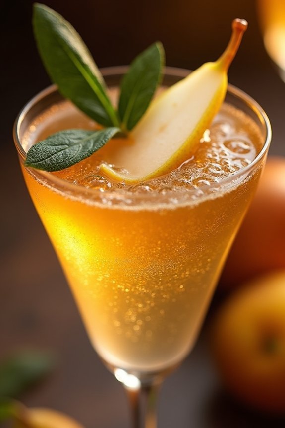 festive pear sage cocktail