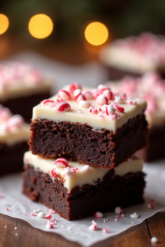 festive peppermint bark brownies