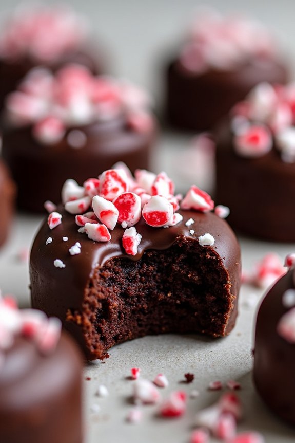 festive peppermint brownie bites