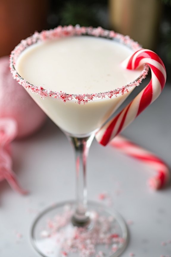 festive peppermint candy cocktail