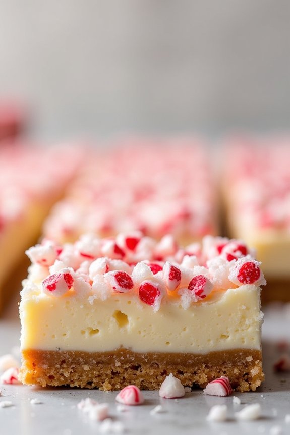 festive peppermint cheesecake bars