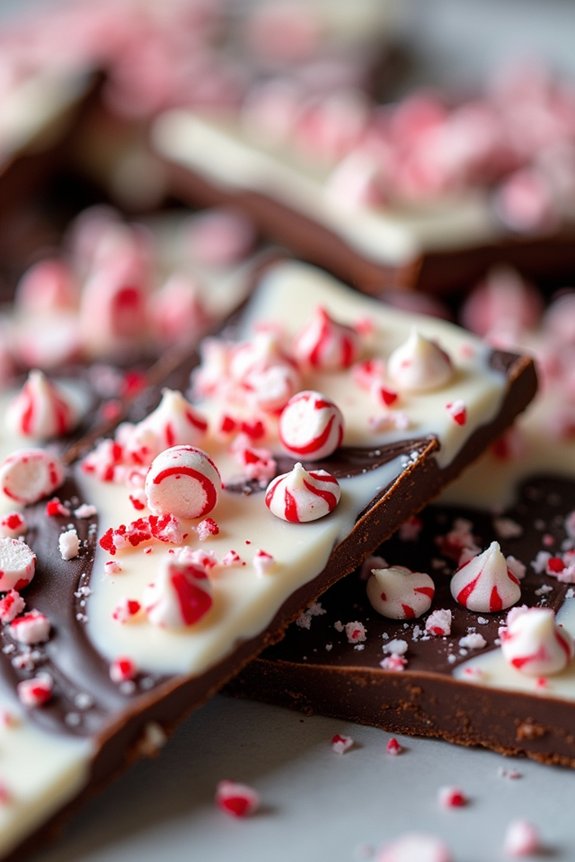 festive peppermint chocolate bark