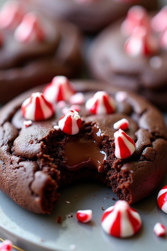 festive peppermint chocolate cookies