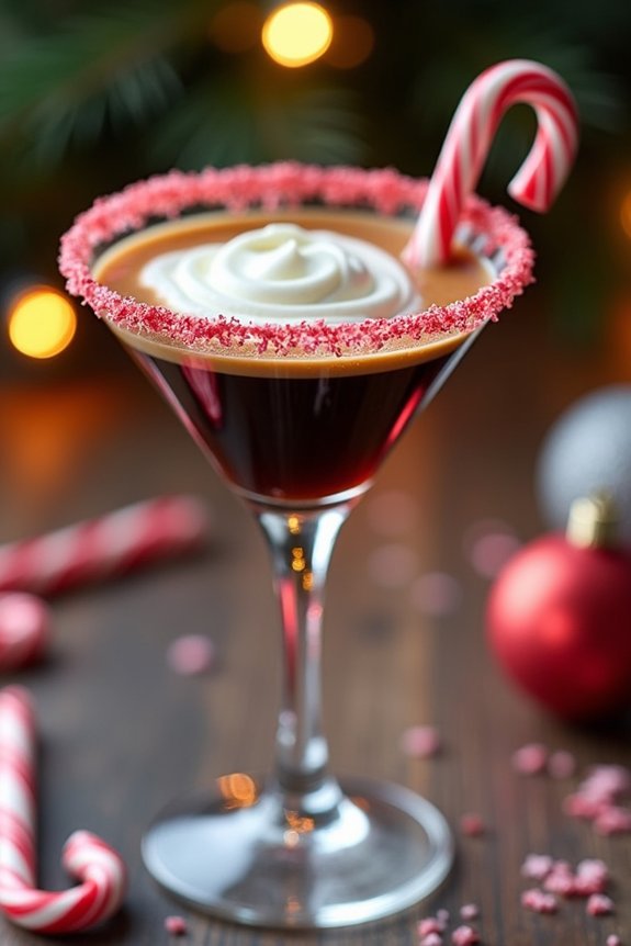 festive peppermint coffee cocktail