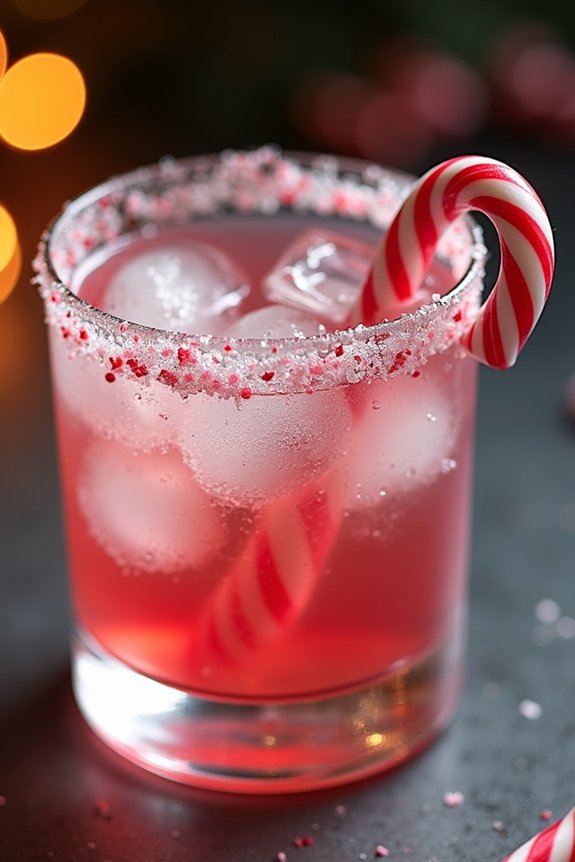 festive peppermint gin cocktail