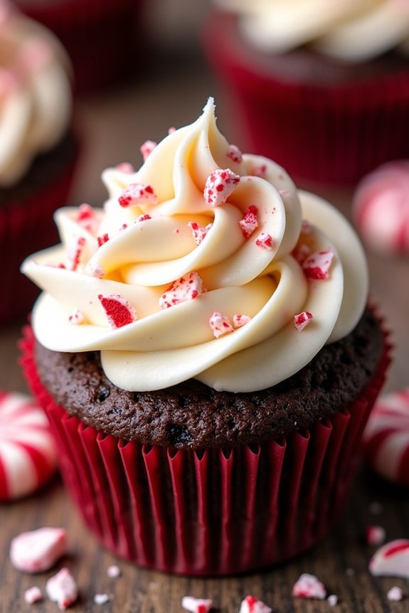 festive peppermint mocha cupcakes