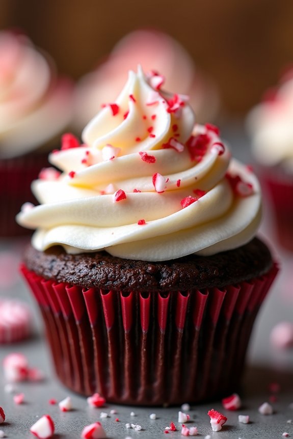festive peppermint mocha cupcakes