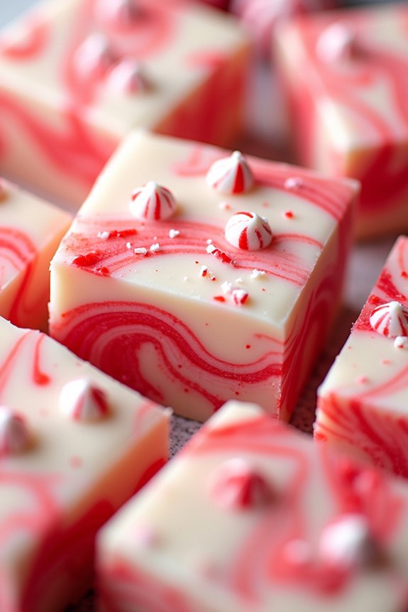 festive peppermint swirl fudge