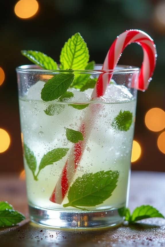 festive peppermint tequila cocktail