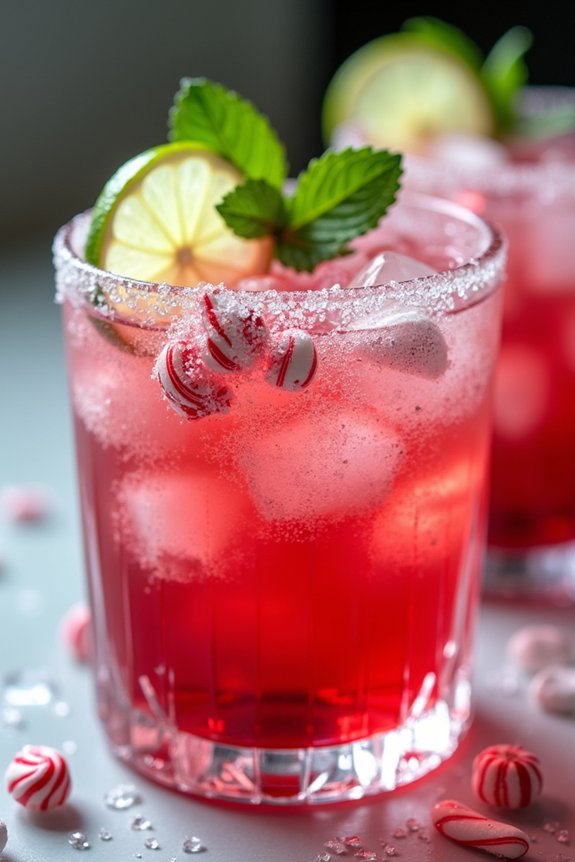 festive peppermint vodka cocktail