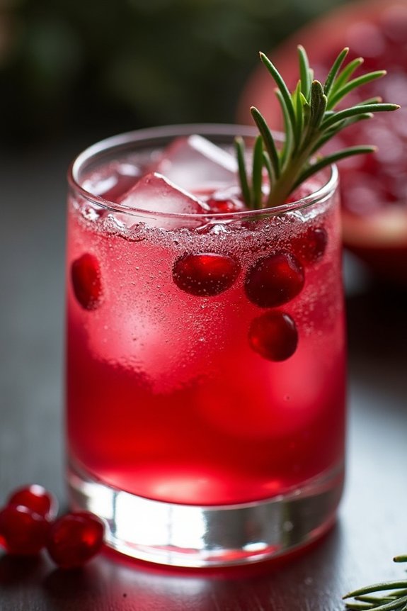 festive pomegranate gin cocktail