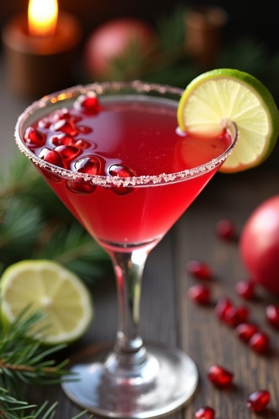 festive pomegranate martini recipe