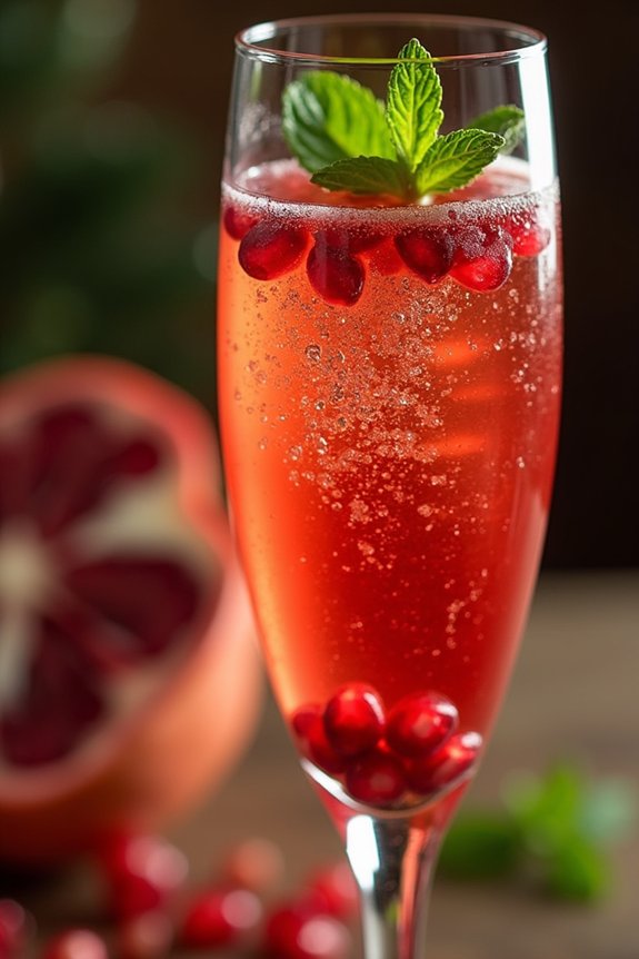 festive pomegranate mimosa recipe