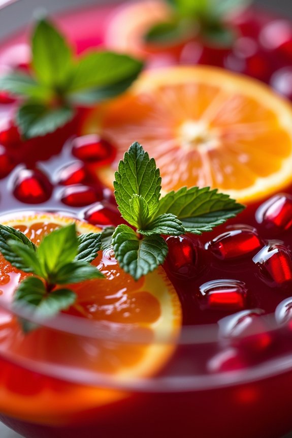 festive pomegranate orange punch