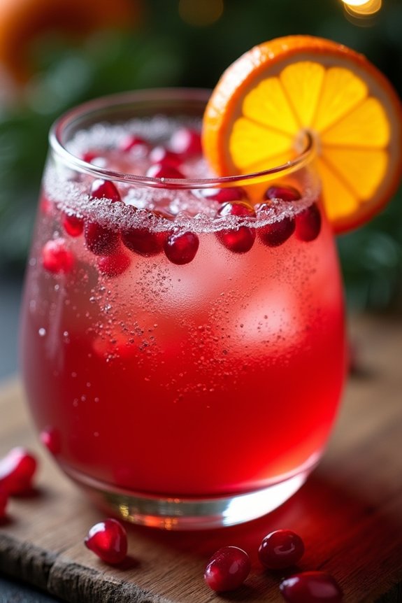festive pomegranate sparkler mocktail