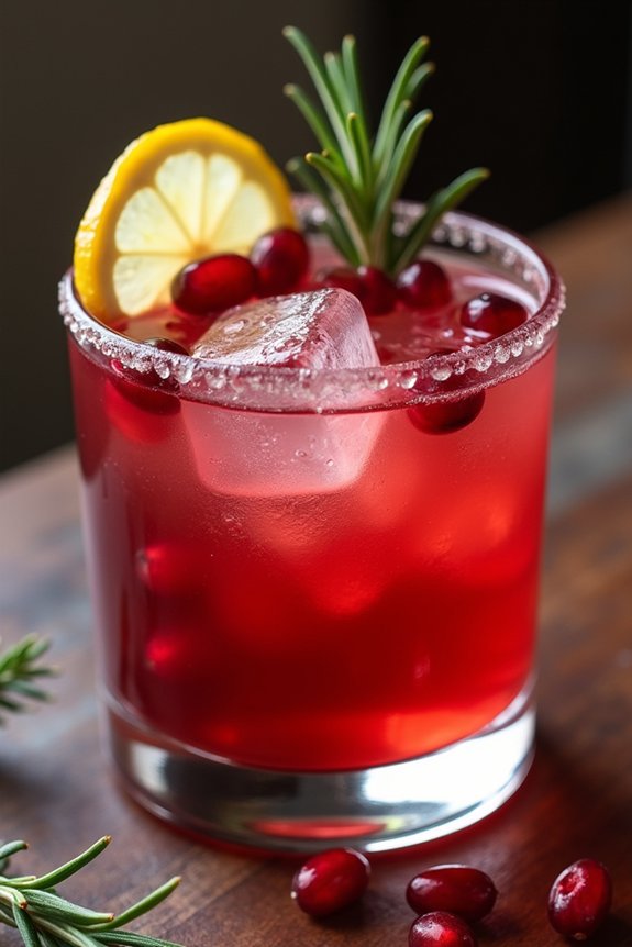 festive pomegranate whiskey cocktail
