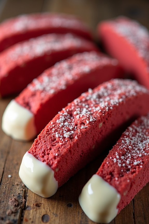 festive red velvet biscotti