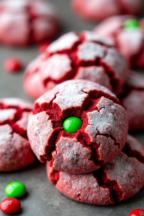 festive red velvet cookies