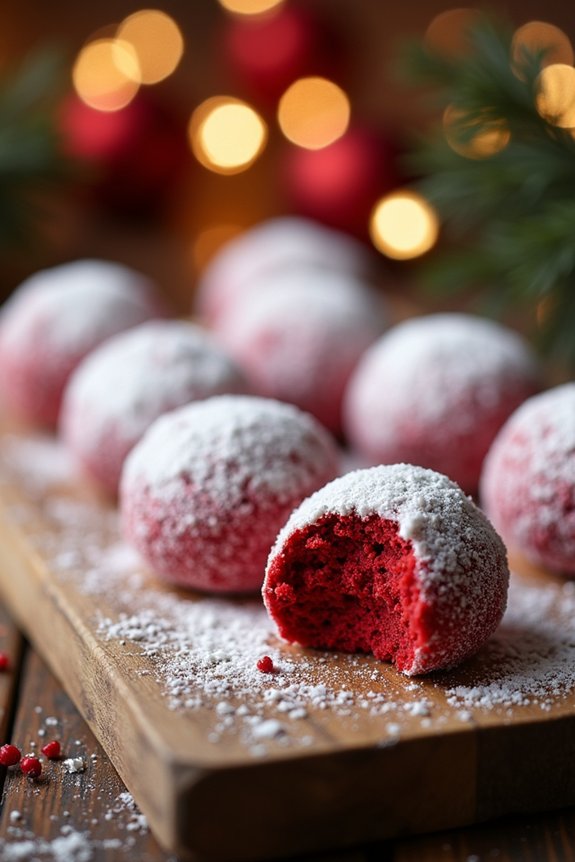 festive red velvet cookies