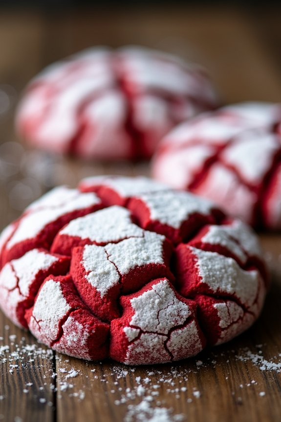 festive red velvet cookies