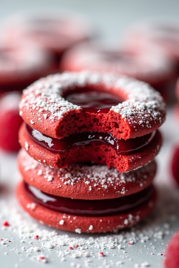 festive red velvet cookies