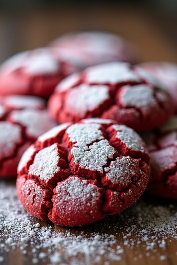 festive red velvet cookies