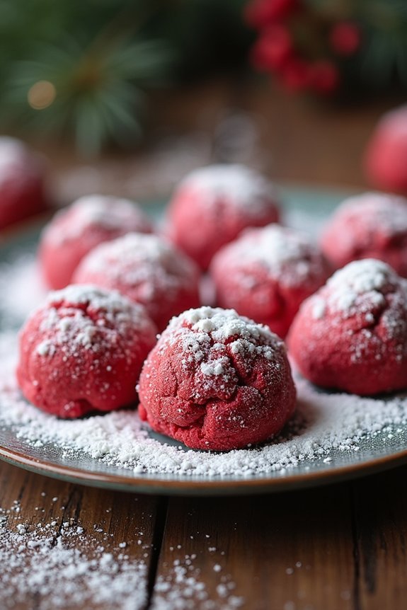 festive red velvet cookies