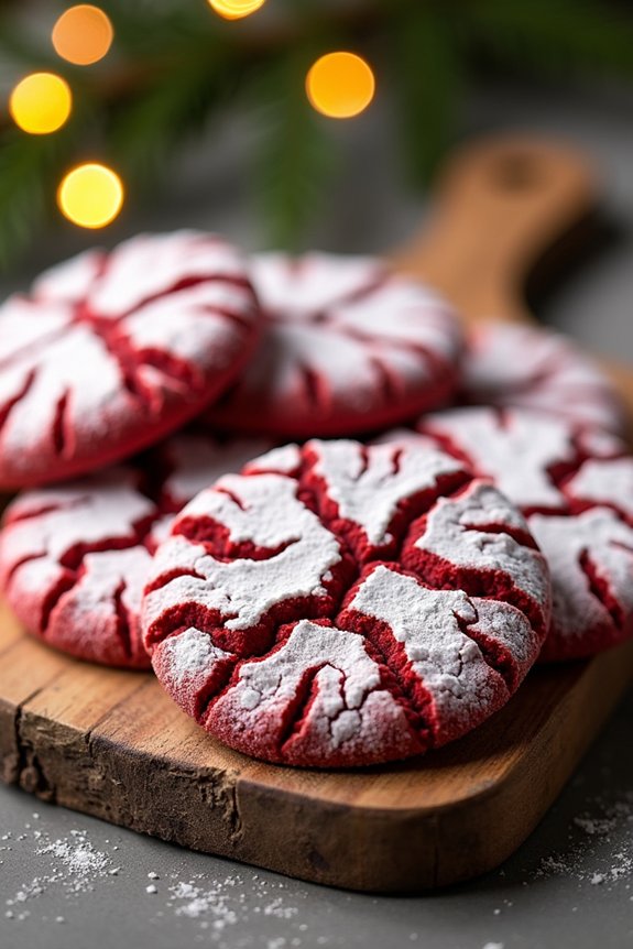 festive red velvet cookies