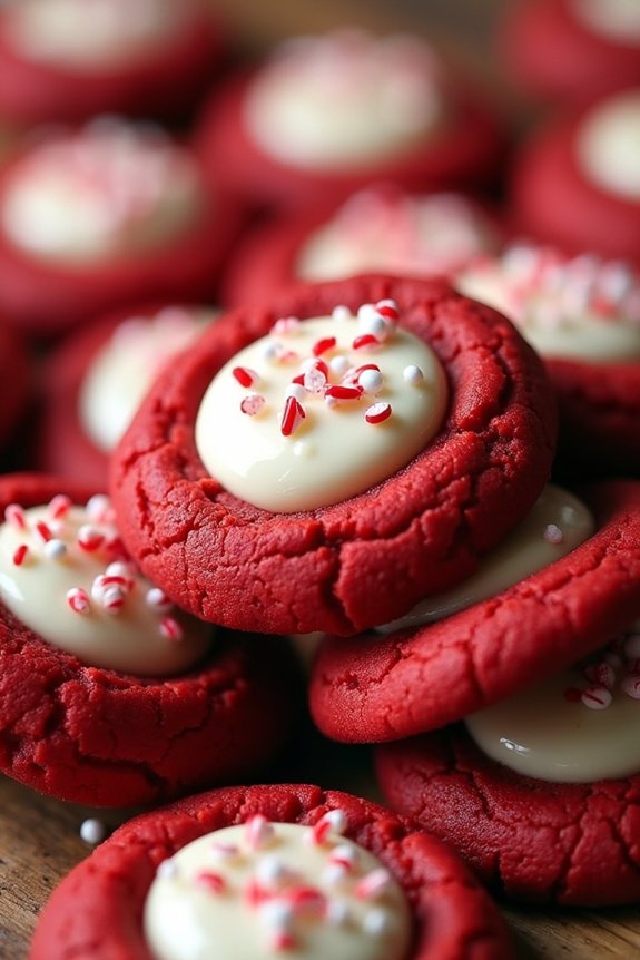festive red velvet cookies