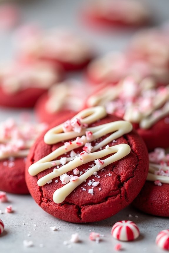 festive red velvet cookies