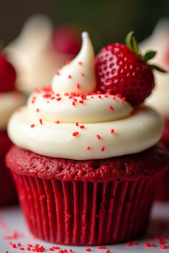 festive red velvet cupcakes