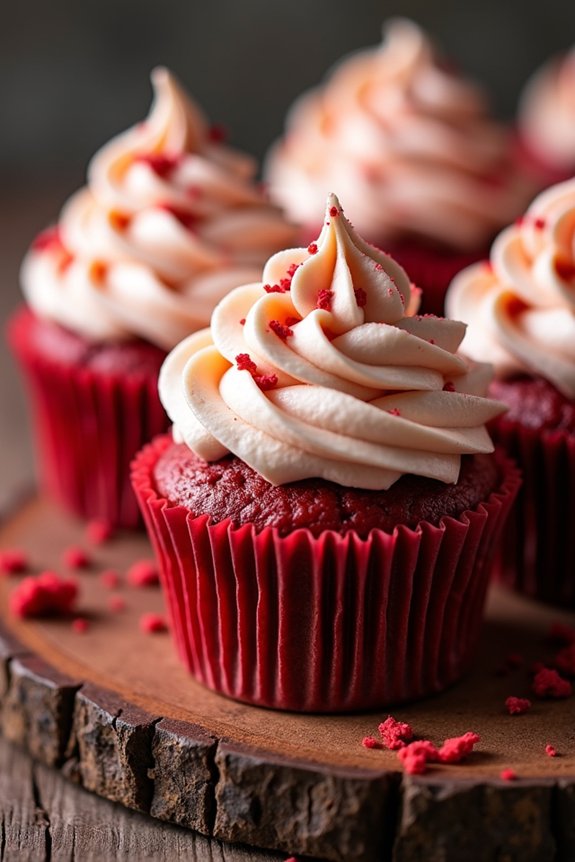 festive red velvet cupcakes