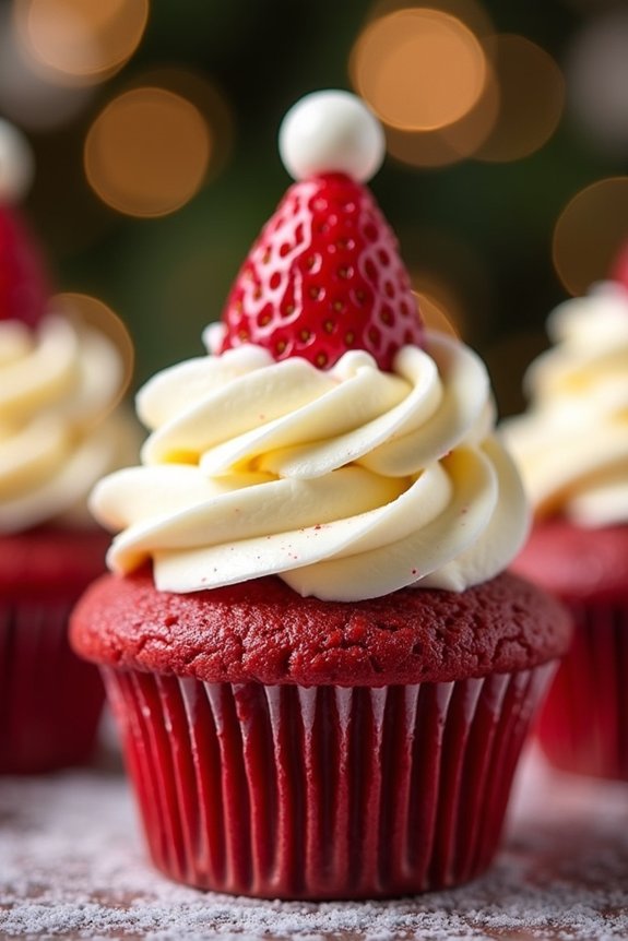 festive red velvet cupcakes