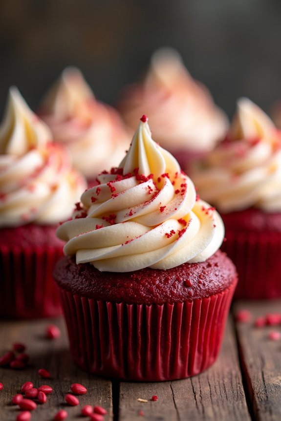 festive red velvet cupcakes