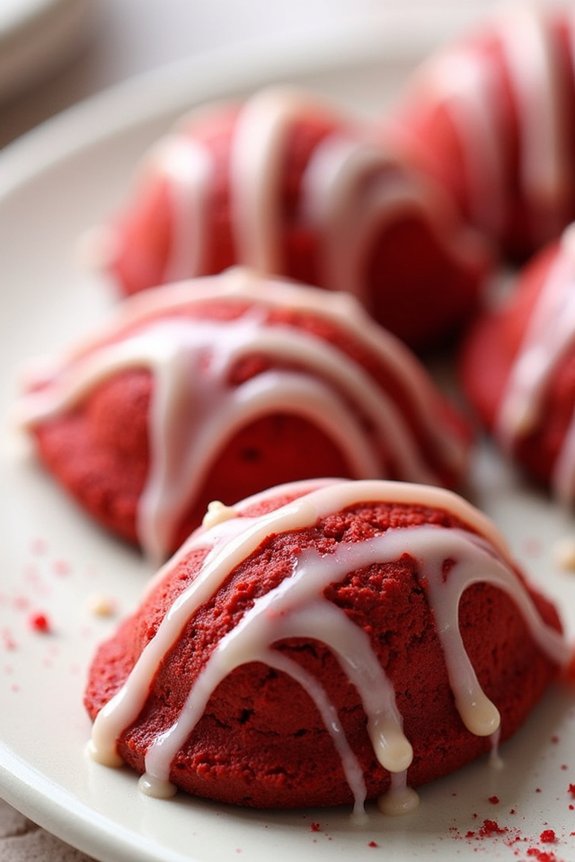 festive red velvet madeleines
