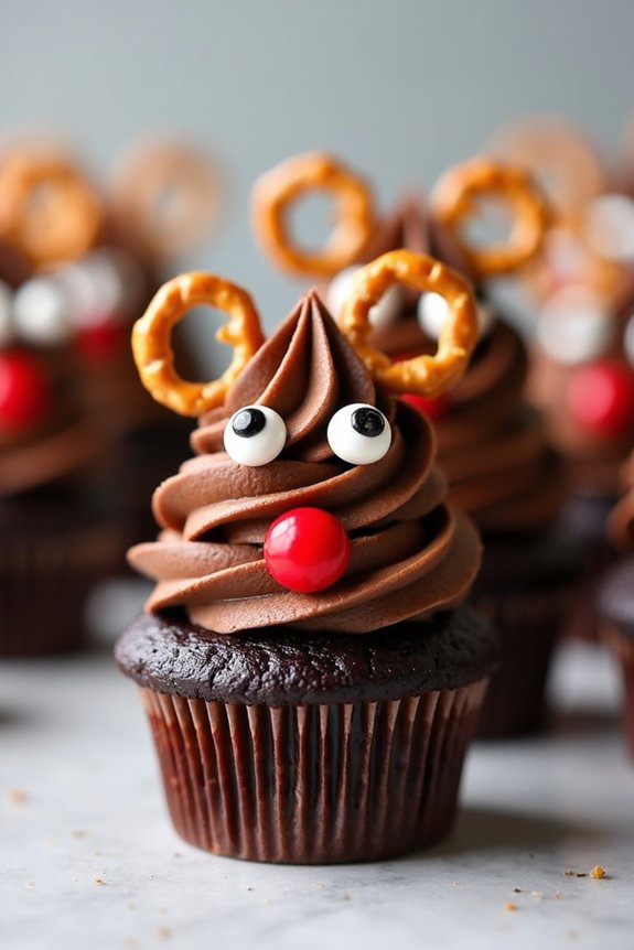 festive reindeer cupcake delight