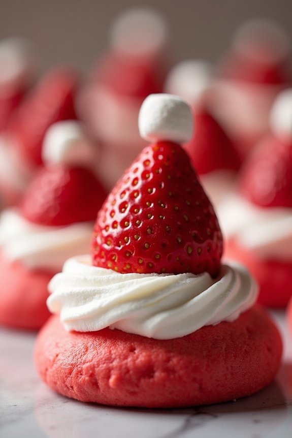 festive santa hat cookies