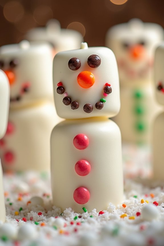 festive snowman marshmallow treats