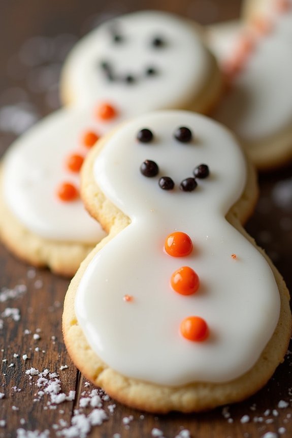 festive snowman sugar cookies