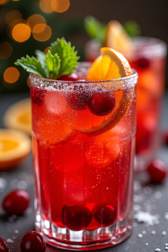 festive sparkling cranberry punch