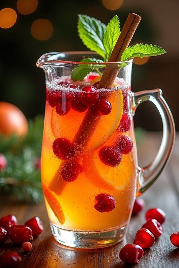 festive sparkling fruit cocktail