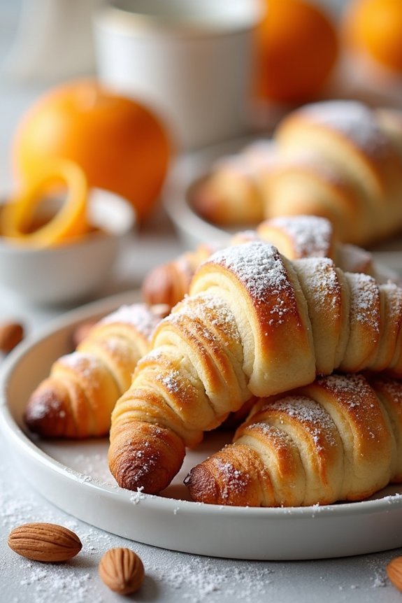 festive spiced almond crescents
