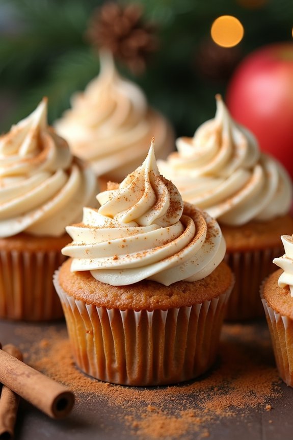 festive spiced apple cupcakes