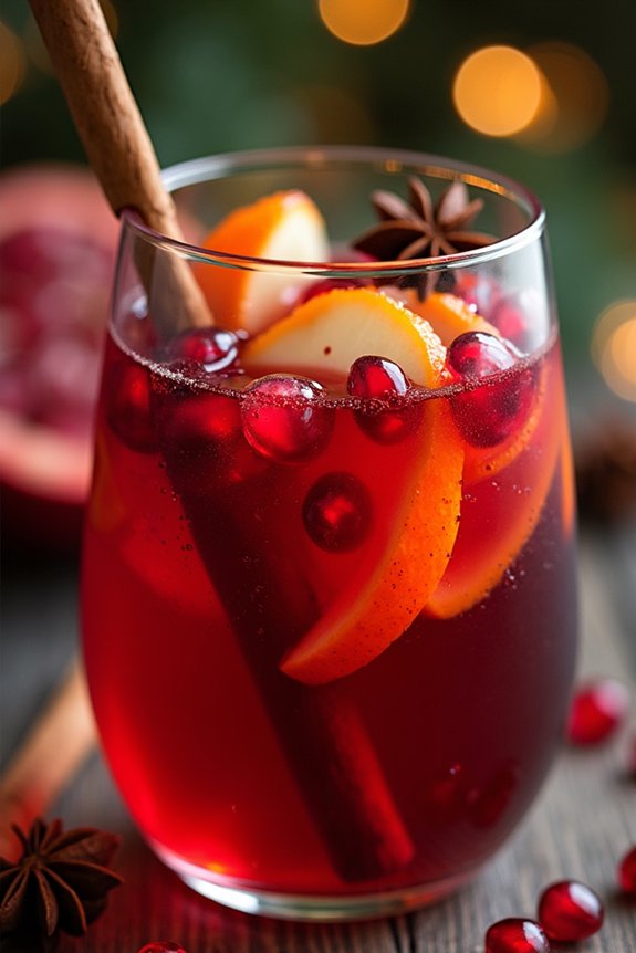 festive spiced pomegranate sangria