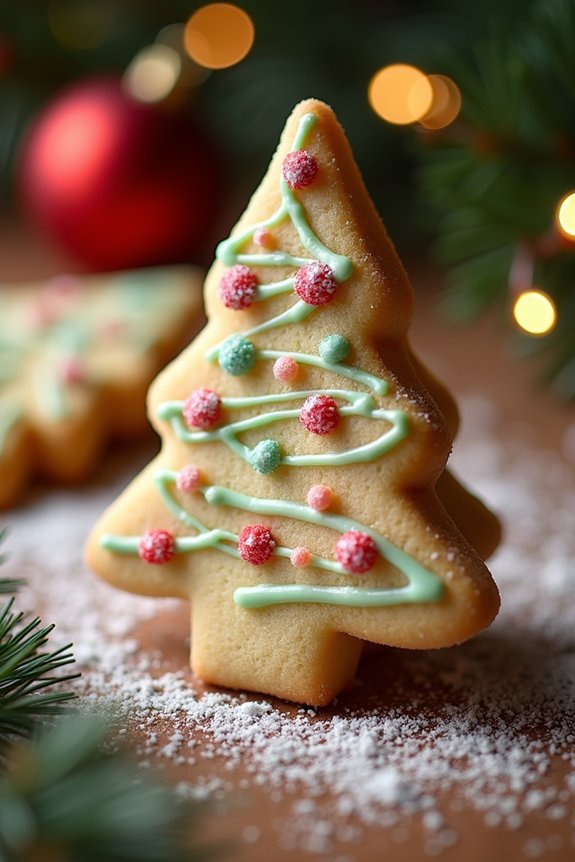 festive sugar tree cookies